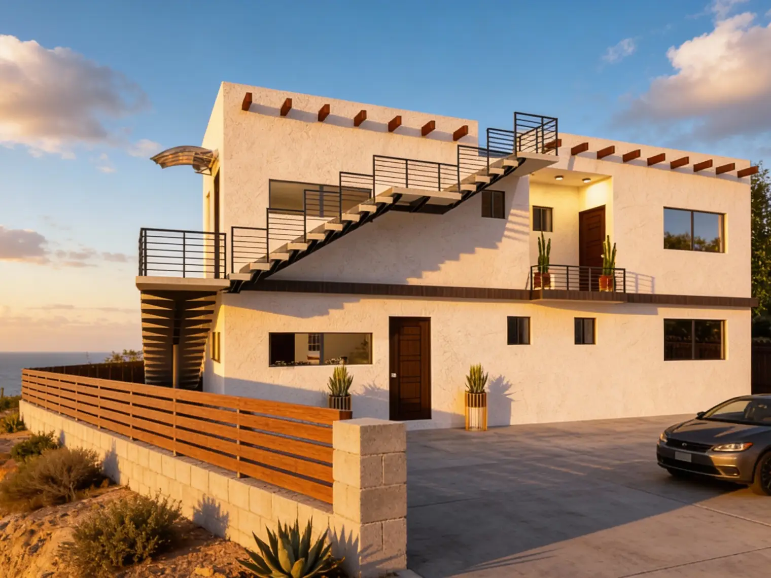 bot blocks concrete block house in the cliff